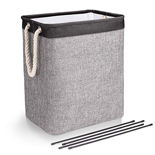 DYD Laundry Baskets with Handles Collapsible Linen Hampers for Bedroom Storage Built-in Lining with Detachable Brackets Well-Holding Foldable Laundry Hamper for Toys Clothing Organization