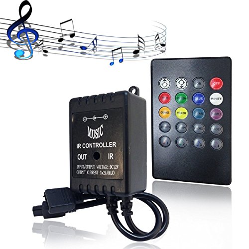 SUPERNIGHT Infrared Music Controller 20 keys IR Remote Controller Sound Sensor Controller For 5050 3528 5630 RGB LED Strip light Flexible