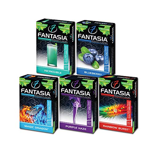 Fantasia Herbal, Hookah Shisha Flavors, Tobacco & Nicotine Free, Berry Variety Pack, 50-Gram (Pack of 5) B5