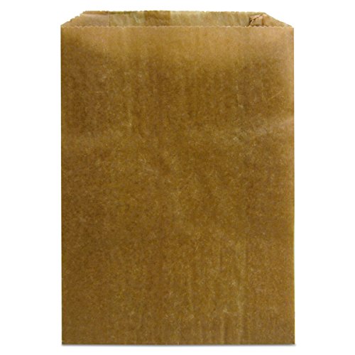 Hospeco KL Waxed Kraft Feminine Hygiene Liner Bag with Gusset ,10.25” x 7.5” x 3.5”,(Case of 500)