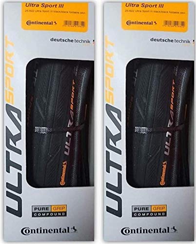 Continental Ultra Sport III 700x23 Black Folding PureGrip Set of 2