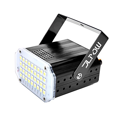 JLPOW Halloween White Strobe Light,Super Bright 36 Leds Flash Stage Lighting,Sound Activated and Speed Control Mini Strobe Lights,Best for DJ Party Club Disco KTV Bar Xmas Show