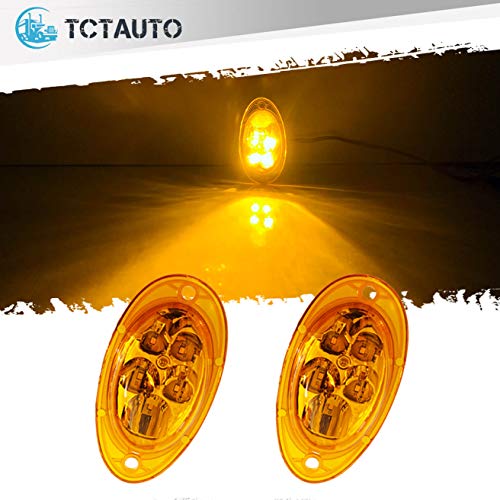 TCTAuto for Freightliner Cascadia Amber LED Side Marker Turn Signal Cab Parking Light Lamps Sealed 5-2835-SMD