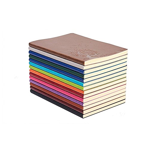 XYTMY A5 PU Leather Colorful Writing Notebook Journal Diary Notebooks Daily Notepad Cute Travel Journals( Pack of 4 , Random Color)