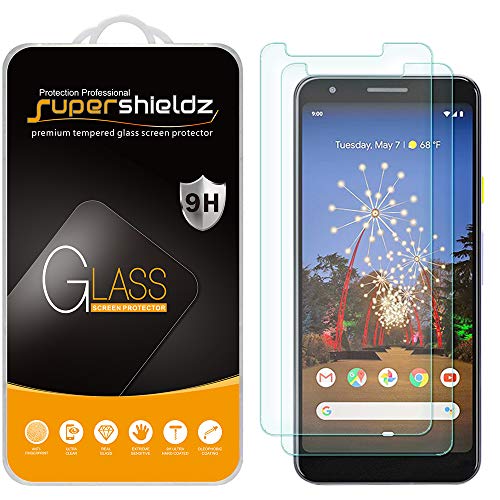(2 Pack) Supershieldz for Google (Pixel 3a) (Updated Version) Tempered Glass Screen Protector, 0.33mm, Anti Scratch, Bubble Free