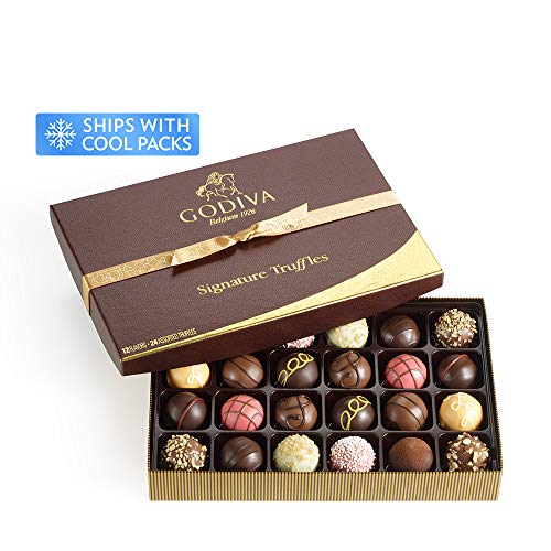 Godiva Chocolatier Assorted Chocolate Truffles Signature Gift Box, 24-Pieces, 16.5 Ounce