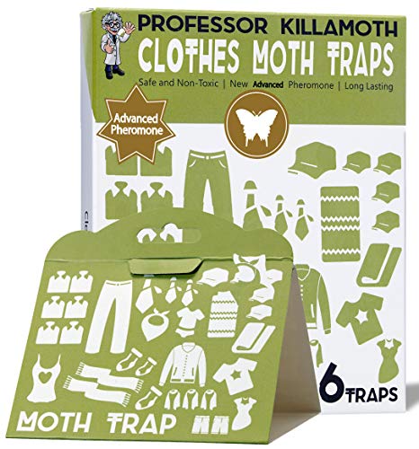 Clothes Moth Traps 6 Pack | No insecticides | Child and Pet Safe | Advanced Attractant | Protect Your Clothes, Wool, Sweaters, Carpet | The Safe Moth Killer