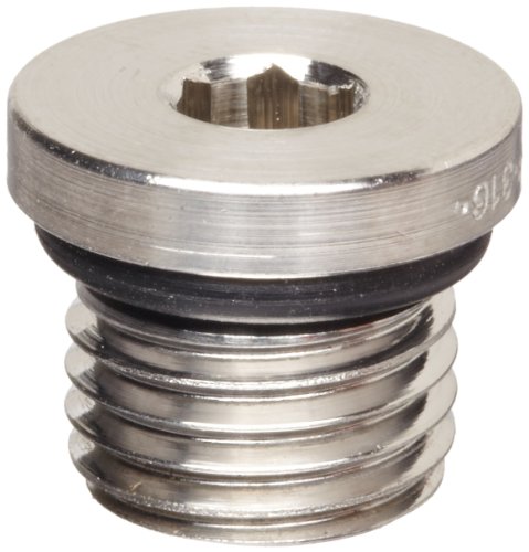 Parker A-Lok 8 HP5ON-SS 316 Stainless Steel Compression Tube Fitting, Hollow Hex Plug with O-ring, 3/4'-16 SAE Straight Thread