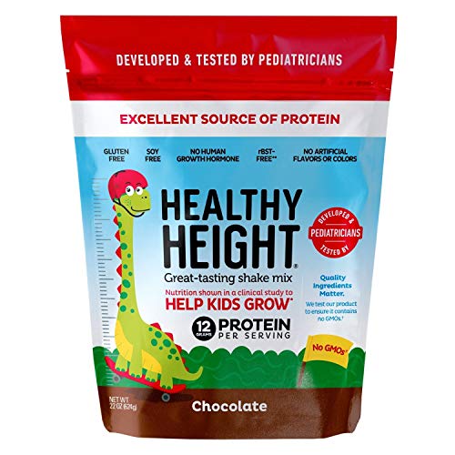 Healthy Height Kids Protein Powder (Chocolate) - Developed by Pediatricians - High in Protein Nutritional Shake to Supplement Child Growth - Contains Key Vitamins & Minerals to Gain Height & Weight