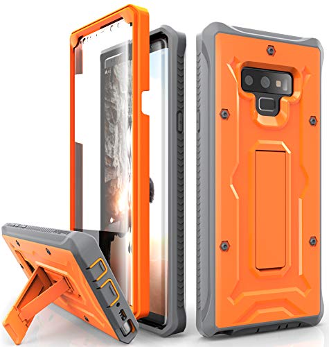 ArmadilloTek Vanguard Designed for Samsung Galaxy Note 9 Case (2018 Release) Military Grade Full-Body Rugged with Built-in Screen Protector & Kickstand (Orange)