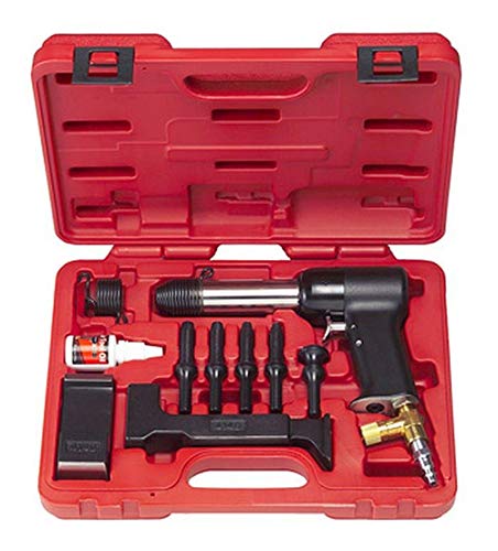 3X AIR Hammer KIT for Solid Rivets. Comes with 2 Bucking Bars, 4 Cupped Universal Head BITS (3/32, 1/8, 5/32 & 3/16), A 1' Flush DIE, and 2 RETAINING Springs.