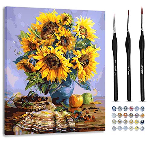 Artsy Etta Paint by Numbers for Adults with Frame Premium Brushes and Hanging Wire, Adult Paint by Number Kits on Canvas, DIY Number Painting for Adults