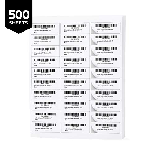 Buhbo 30-UP FBA Product Sticker Labels 1' x 2-5/8' Address Labels for Laser & Ink Jet Printers (500 Sheets, 15,000 Labels)