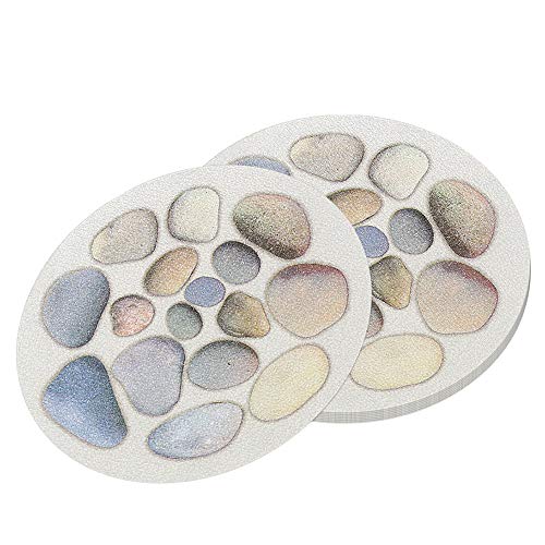 Ratgoo 8 Pcs Large Round Anti-Slip Decals with Vibrant Colors and Strong Adhesive,Ideal Stickers Non-Slip for Your Bathtub Shower Floor Kitchen Stairs.（Cobblestone）