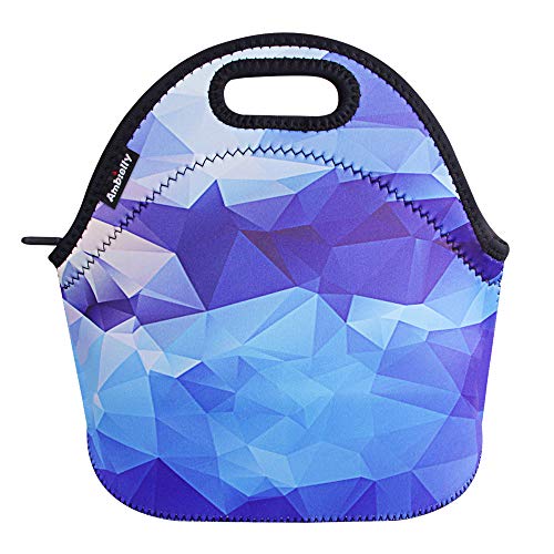 Ambielly Neoprene Lunch Bag/Lunch Box/Lunch Tote/Picnic Bags Insulated Cooler Travel Organizer (Blue Diamond)