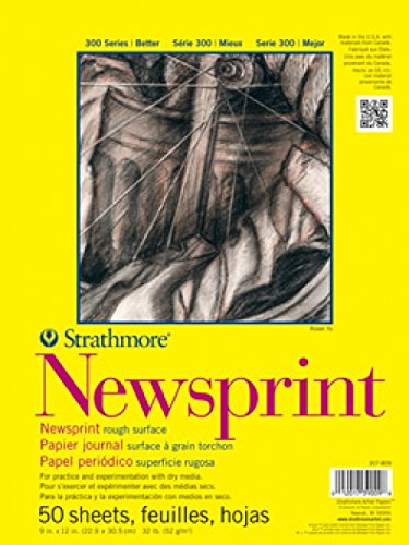 Strathmore (307-814) STR-307-814 50 Sheet Rough Newsprint Pad, 14 by 17', 14'X17', White