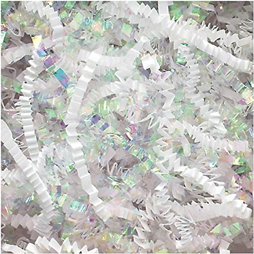 Crinkle Cut Paper Shred Filler (1/2 LB) for Gift Wrapping & Basket Filling - Diamond White | MagicWater Supply