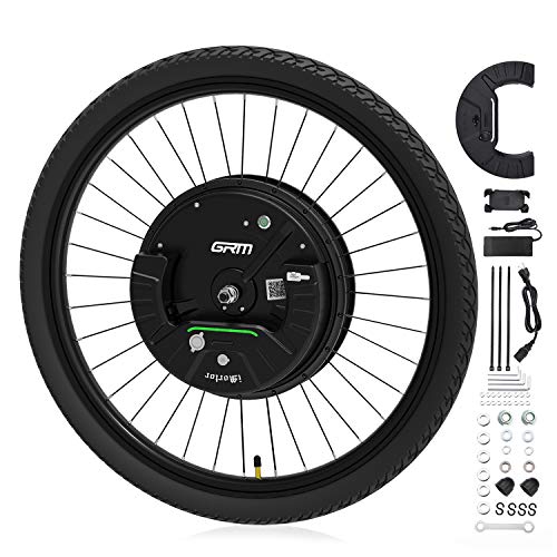 GRM iMortor 3.0 Wireless Electric Bike Wheel,APP Based,26'x1.95' Disc-Brake Bicycle Front Wheel Conversion Kits,36V/350W Powerful Motor Kit for Android & iOS, All Bluetooth Versions,MTB/CTB/Cruiser