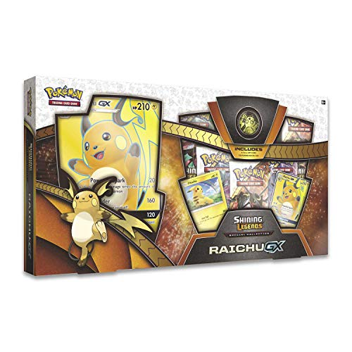 Pokemon TCG: Shining Legends Special Collection Box Trading Card Set, 5 Booster Packs, 1 Rare Foil Raichu-GX Card, 1 Foil Pikachu Promo Card, 1 Oversize Foil & More