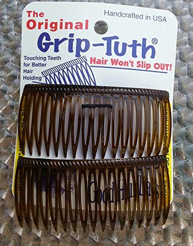 Good Hair Days The Original Grip-Tuth Hair Combs, Set of 2, 40417 Shell 3 1/4' Wide