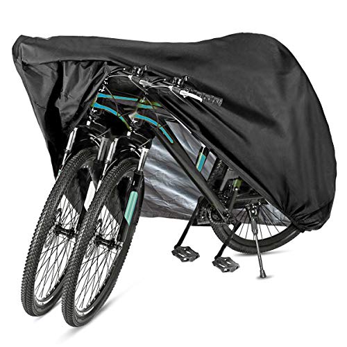 GES Bike Cover for 2 or 3 Bikes, XL Waterproof Outdoor Bicycle Cover Oxford Fabric Storage Rain Sun UV Dust Wind Proof Motorcycle Covers for Mountain Road Electric Bike Tricycle Cruiser (XL)