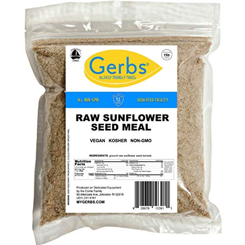 GERBS Ground Sunflower Seed Meal, 16 ounce Bag, Top 14 Food Allergy Free, Non GMO, Vegan, Keto, Paleo Friendly