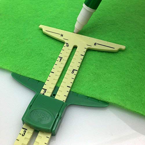 YEQIN 5-in-1 Sliding Gauge Measuring Sewing Tool for Sewing,Crafting, Marking Button Holes, Seam Allowance Gauge,Hem Gauge, Circle Compass, T Gauge