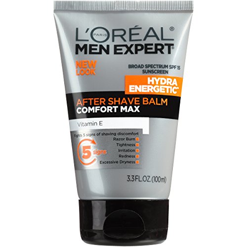 L'Oreal Paris Skincare Men Expert Hydra Energetic Aftershave Balm for Men with Vitamin E 3.3 fl. oz.