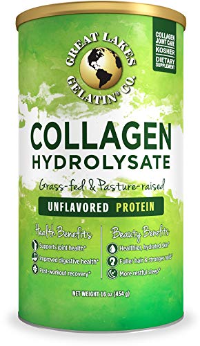 Great Lakes Gelatin, Collagen Hydrolysate, Unflavored Beef Protein, Kosher, 16 Oz Can