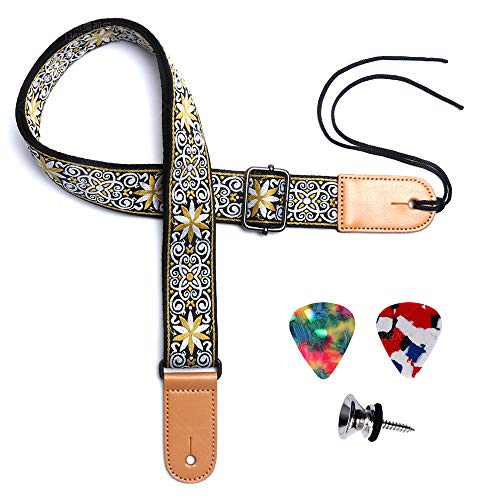 Ukulele Strap, Eyeshot Adjustable Hawaiian Jacquard Woven Ukulele Shoulder Strap, Suitable for Soprano Concert Tenor Baritone String Instruments