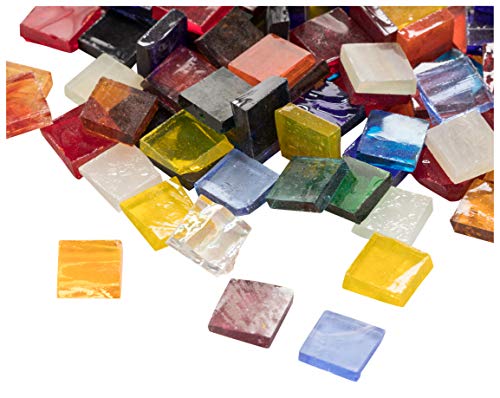 Juvale Glass Mosaic Tiles, Arts and Crafts Supplies (40 Colors, 0.4 in, 1000 Pieces)