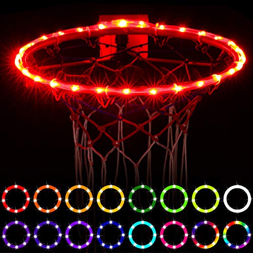 Waybelive LED Basketball Hoop Lights，Remote Control Basketball Rim LED Light, Change Color by Yourself, Waterproof，Super Bright to Play at Night Outdoors,Good Gift for Kids