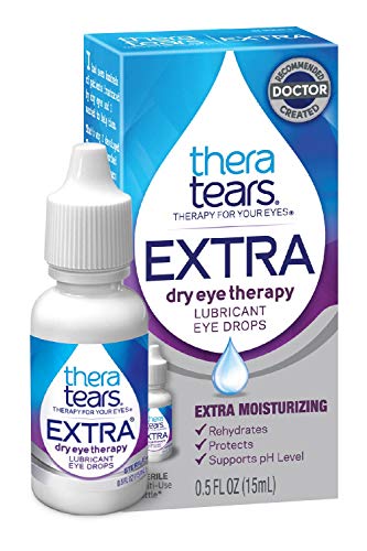 TheraTears Eye Drops for Dry Eyes, Extra Dry Eye Therapy, Extra Moisturizing Lubricant Eye Drops, 15 mL, 0.5 Fl oz