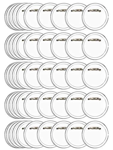 BUYGOO 50Pcs 2.4 inch Acrylic Design Button Badge Clear Button Pin Badges Kit for DIY Crafts and Children's Paper Craft Activities and More