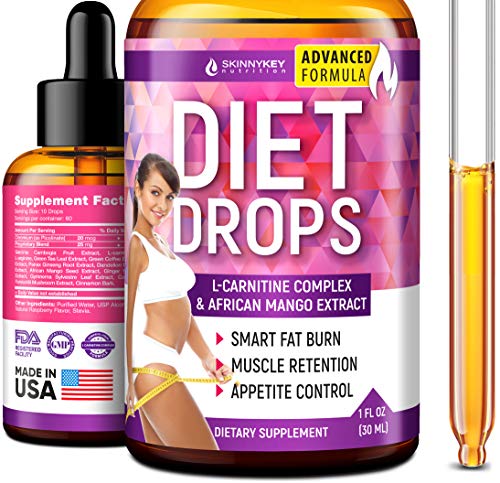 Weight Loss Drops for Women & Men - Made in USA - Natural Metabolism Booster Diet Drops - Appetite Suppressant & Fat Burner with L-Carnitine & African Mango - Metabolism Drops for Fat Loss