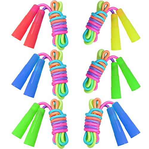 Elcoho 6 Pack Rainbow Jump Rope Set Jumping Ropes Physical Education Skipping Rope
