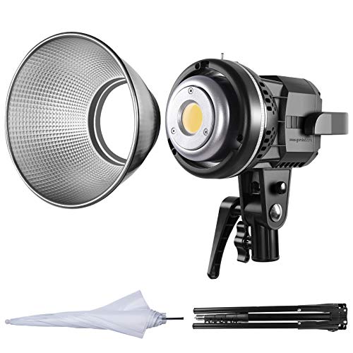 GVM 80W LED Video Light, Umbrella Lighting Kit CRI97+ 5600K with Tripod Stand, Soft Umbrella, Continuous Output Lighting for YouTube, Video Recording, Wedding, Outdoor Shooting