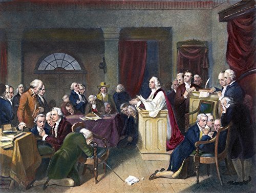 Continental Congress Nchaplain Jacob Duch Leading The First Prayer In The First Continental Congress At CarpenterS Hall Philadelphia September 1774 Mezzotint 1848 Poster Print by (18 x 24)