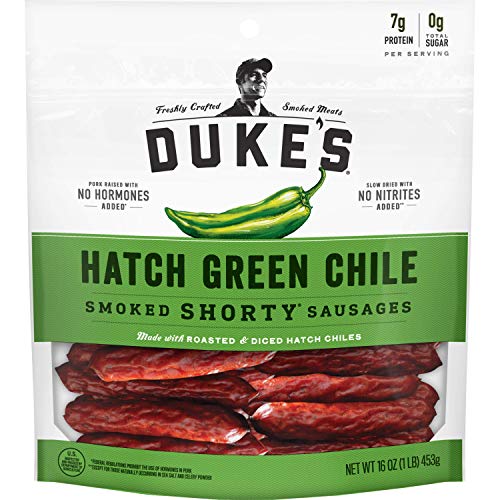 Duke's Hatch Green Chile Smoked Shorty Sausages, Keto Friendly, Sugar Free, 16 oz.