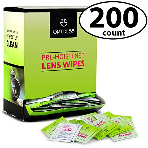 Eyeglass Cleaner Lens Wipes- 200 Pre-Moistened Individual Wrapped Eye Glasses Cleaning Wipes | Glasses Cleaner Safely Cleans Glasses, Sunglasses, Phone Screen, Electronics & Camera Lense| Streak-Free
