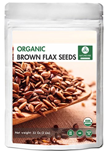 Naturevibe Botanicals Organic Brown Flax Seed (2lb), Gluten-Free & Non-GMO (32 ounces)