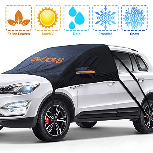 EVBOYS Windshield Snow Cover Compatible with Most SUV Ice Protection UV Frost Dust Fallen Leaves, with Rear View Mirror Cover