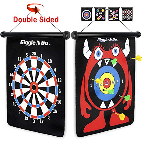 GIGGLE N GO Magnetic Darts - Very Popular Gifts for Boys and Girls Toys for Age 5 and Above - Reversible and Easy to Set Up, Magnetic Dart Boards, The Safe Indoor Games Option (Monster Theme)