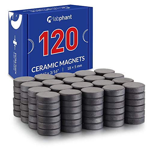 Ceramic Magnets, 120 Pieces Round Disk Magnets (Each .709 inch (Ø 18 x 5 mm Thickness) Craft Magnets, Perfect for DIY, Art Projects or for whiteboards & Fridge Organization