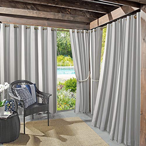 Sun Zero 53085 Valencia UV Protectant Indoor Outdoor Curtain Panel, 54' x 84', Gray