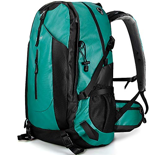 OutdoorMaster Hiking Backpack 45L - w/Waterproof Cover - Light Green - Upgraded