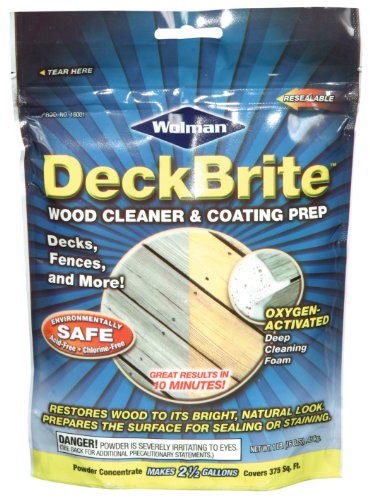 Rust-Oleum 16001 Pouch Wolman Deckbrite Wood Cleaner and Coating Prep, 1-Pound