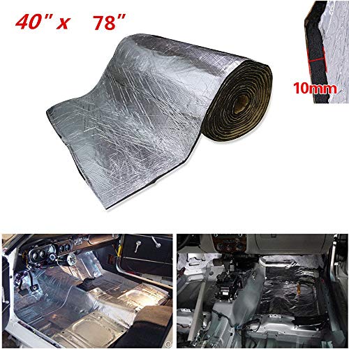 SHINEHOME 394mil 21.53sqft Heat Shield Sound Deadener Noise Thermal Insulation Dampening Sound Deadening Mat Audio Noise Insulation Material 78x 40 Inches