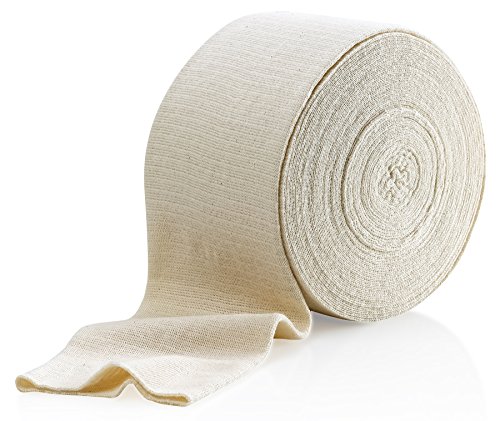Elastic Tubular Support Bandage Size F, 10M Box - Natural Color (4' x 33 Feet) For Large Knee Support Bandage -Medium to Large Thigh, Cotton Spandex