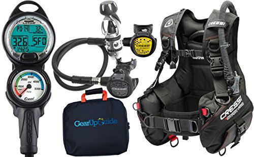 Cressi Start Pro 2.0 Scuba Diving Gear Package Assembled GUpG Reg Bag, Leonardo C2 LG